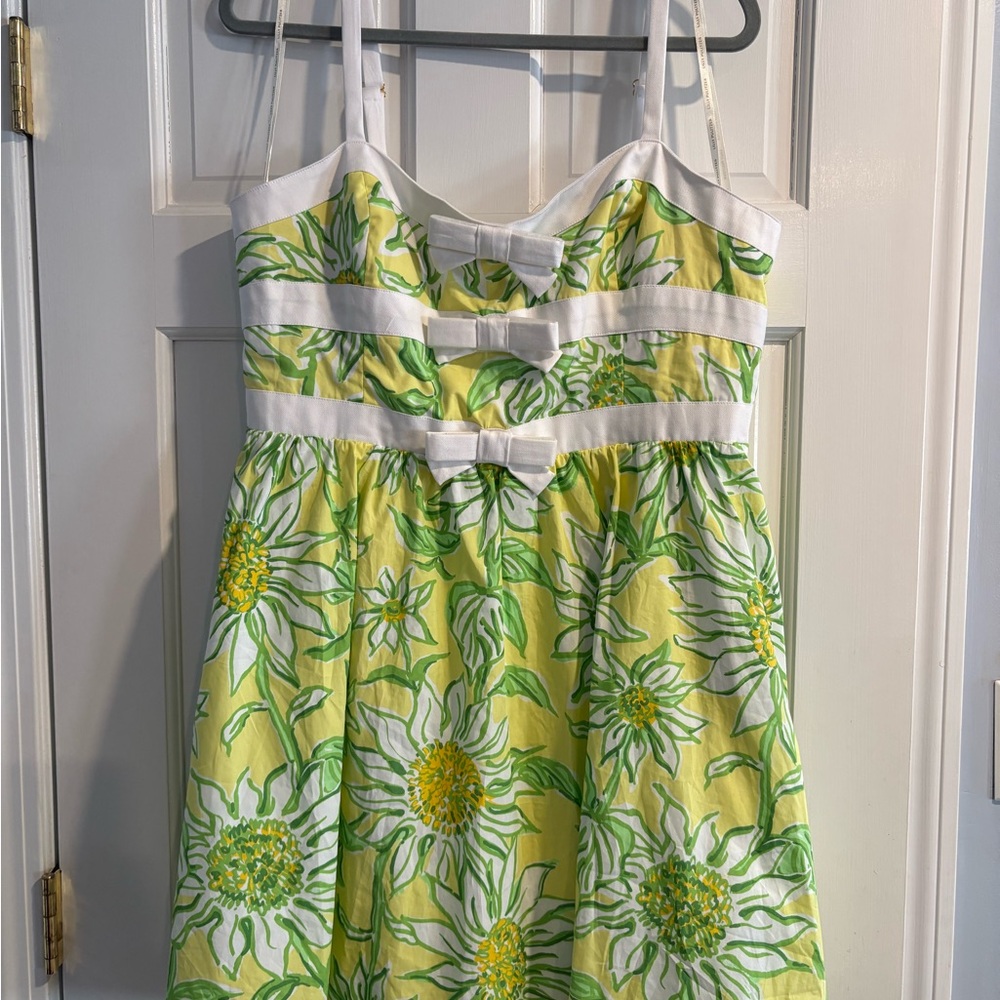 Lilly Pulitzer Yellow and Green Floral Dress